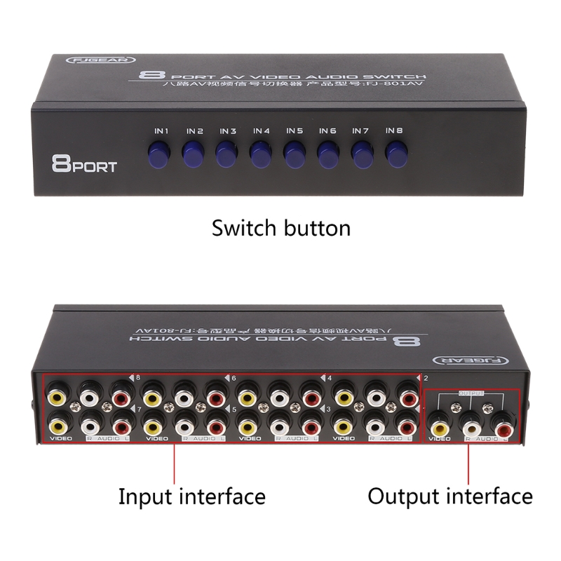 8-Way AV Switch RCA Switcher 8 - Audio Music Converter recensie en prijs
