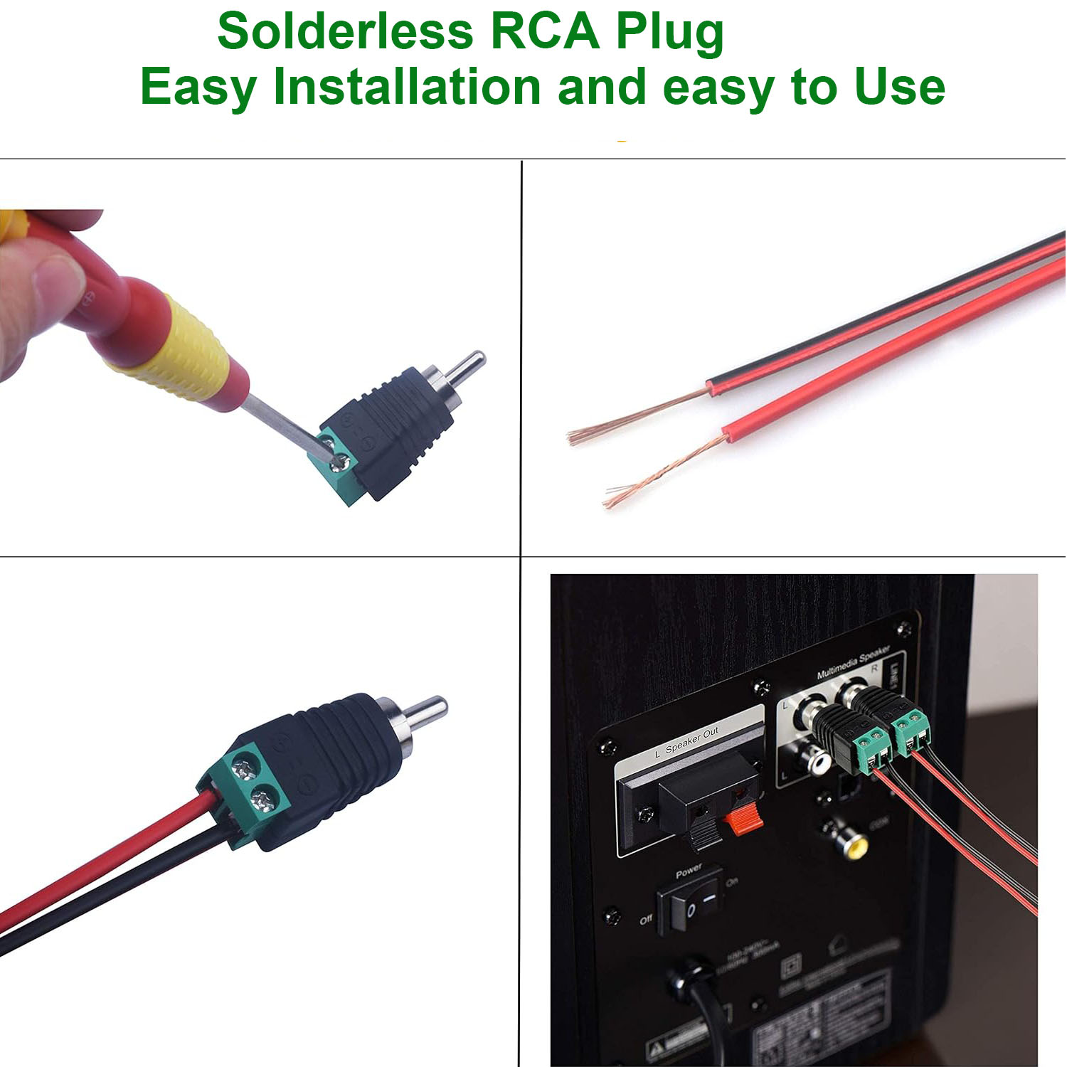 10pcs Phono RCA Male Plug To A - Audio Music Converter recensie en prijs
