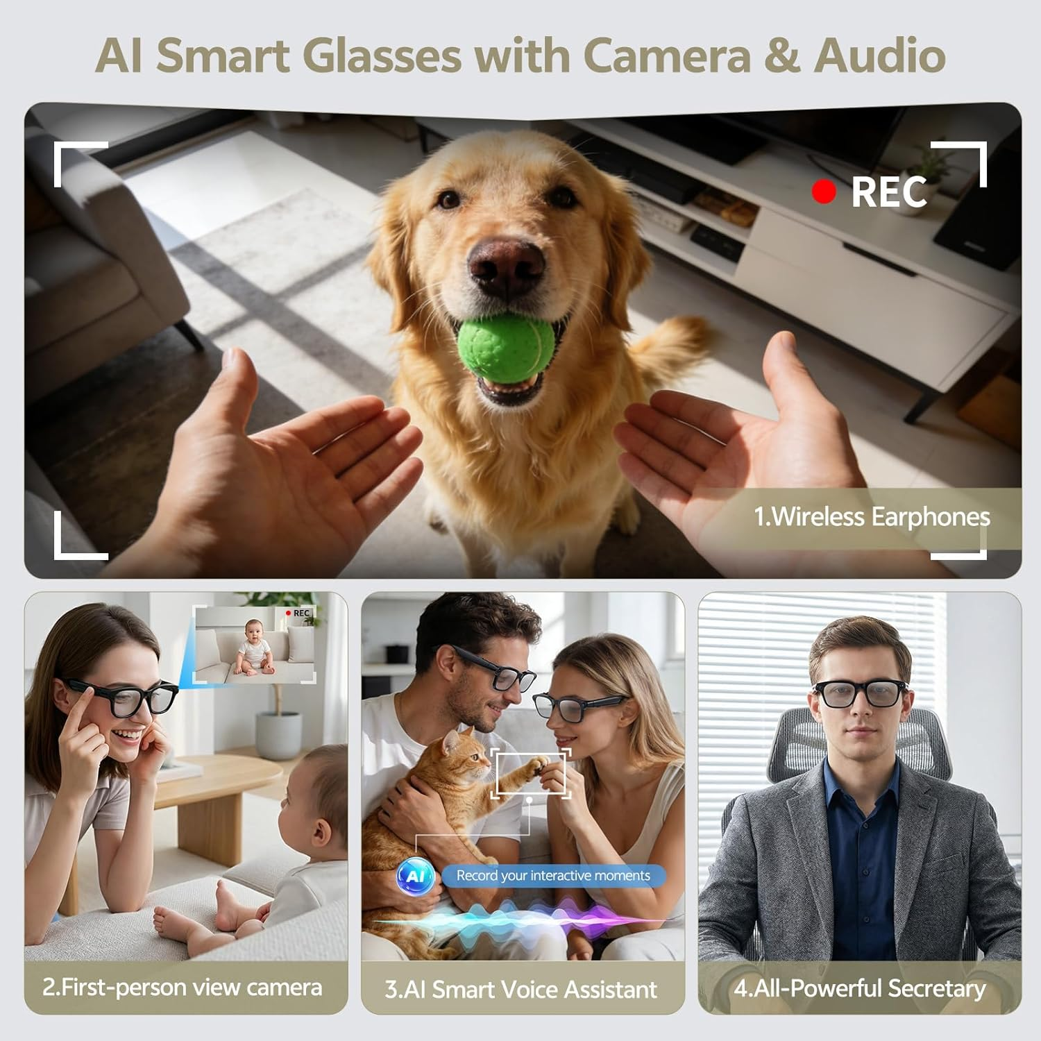 2026 Smart Camera Glasses 1080 - Audio Music To Video Ai recensie en prijs