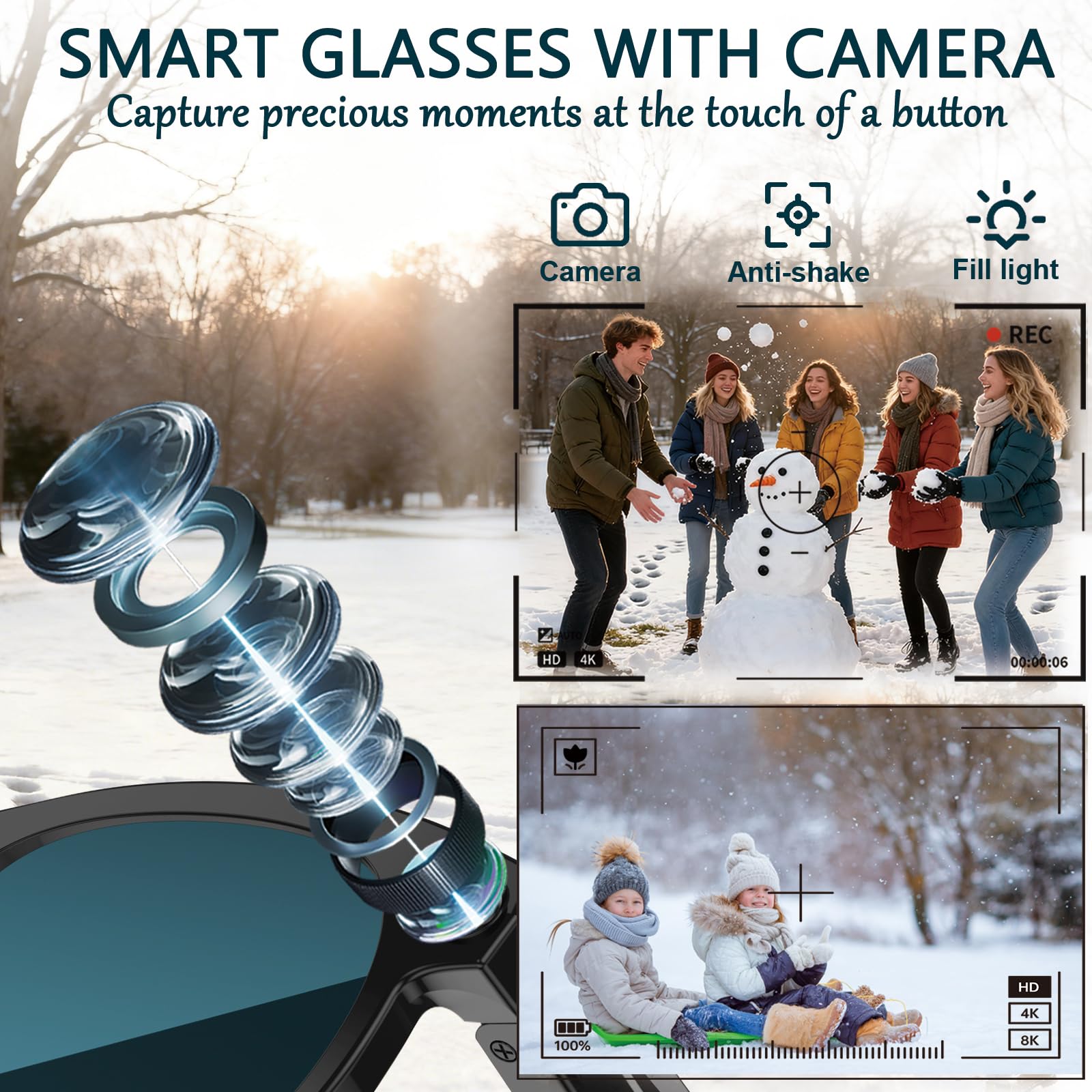 Black Smart Ai Glasses for Men - Audio Music To Video Ai recensie en prijs