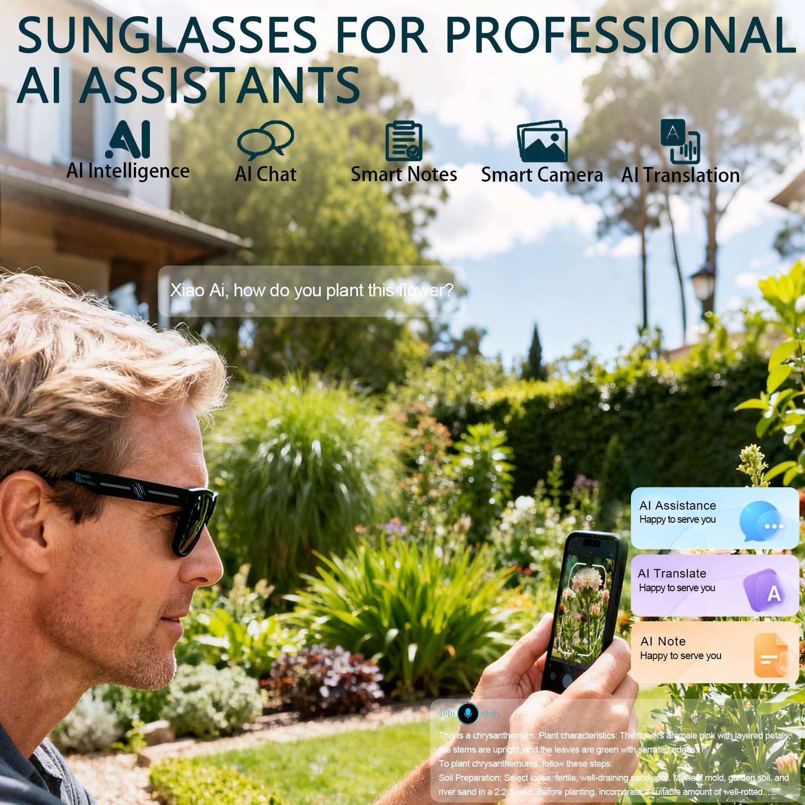 Black Smart Ai Glasses for Men - Audio Music To Video Ai recensie en prijs