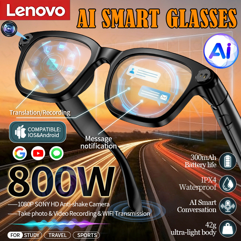 Lenovo AI Smart Sunglasses 8MP - Audio Music To Video Ai recensie en prijs