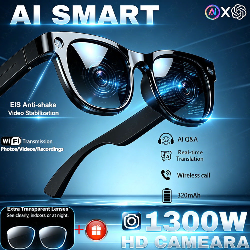 1300W HD Camera Smart AI Glass - Audio Music To Video Ai recensie en prijs