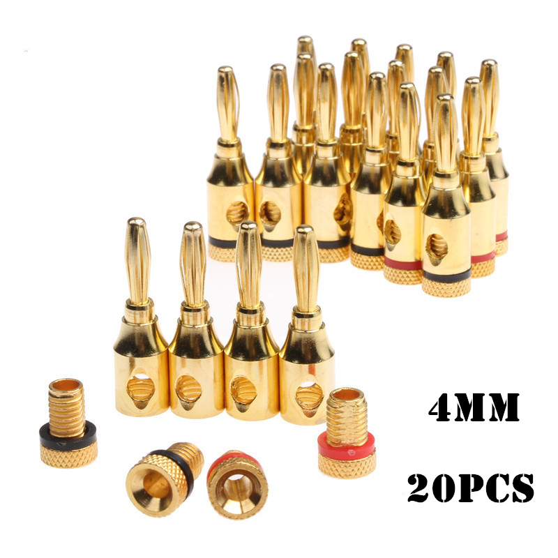 YT 20PCS Gold Plated 4mm Banan - Audio Music Yt recensie en prijs