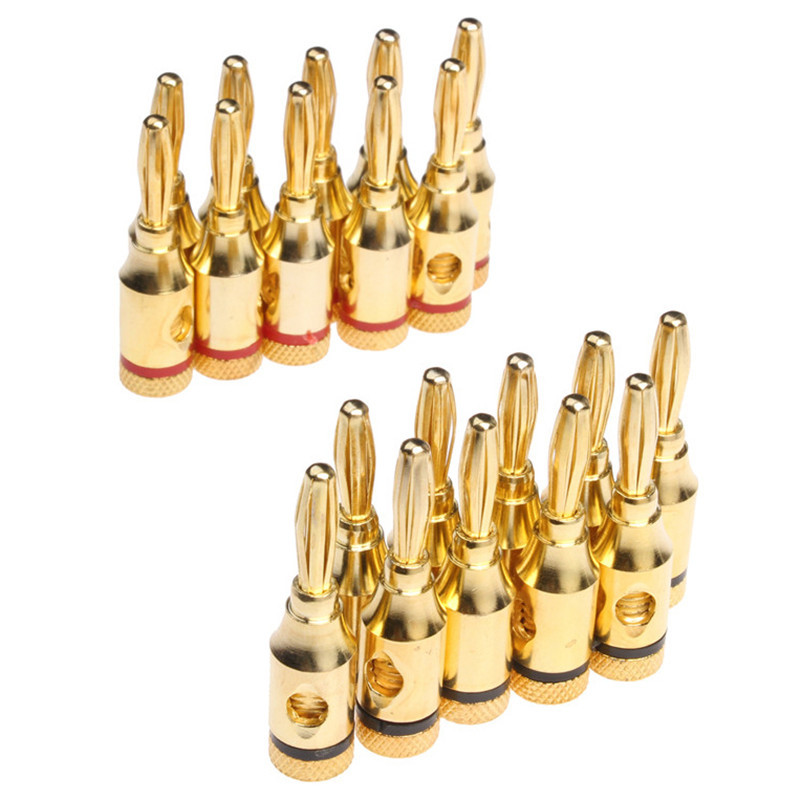 YT 20PCS Gold Plated 4mm Banan - Audio Music Yt recensie en prijs