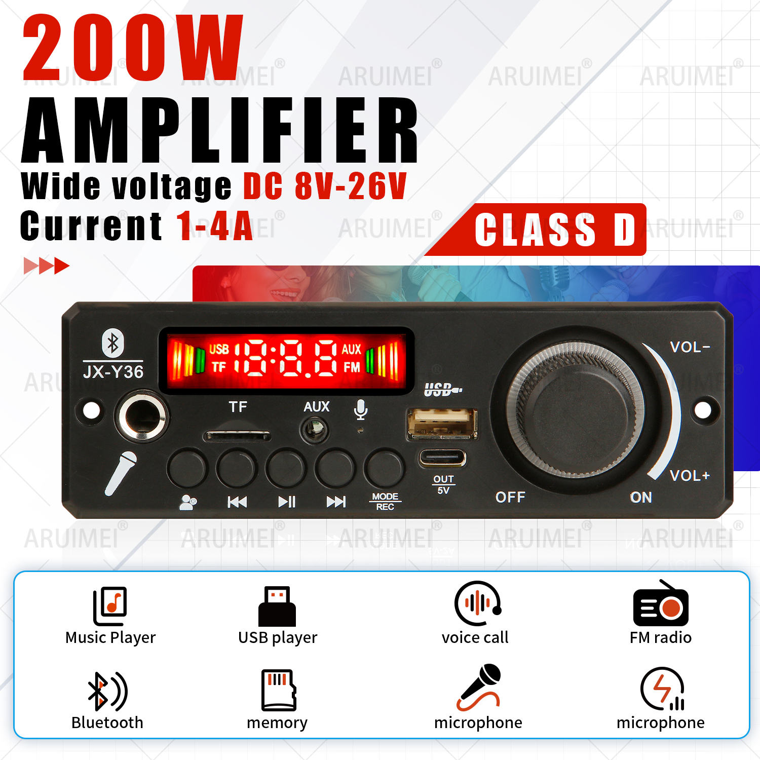 ARUIMEI  200W Amplifier  Bluet - Audio Music Volume recensie en prijs