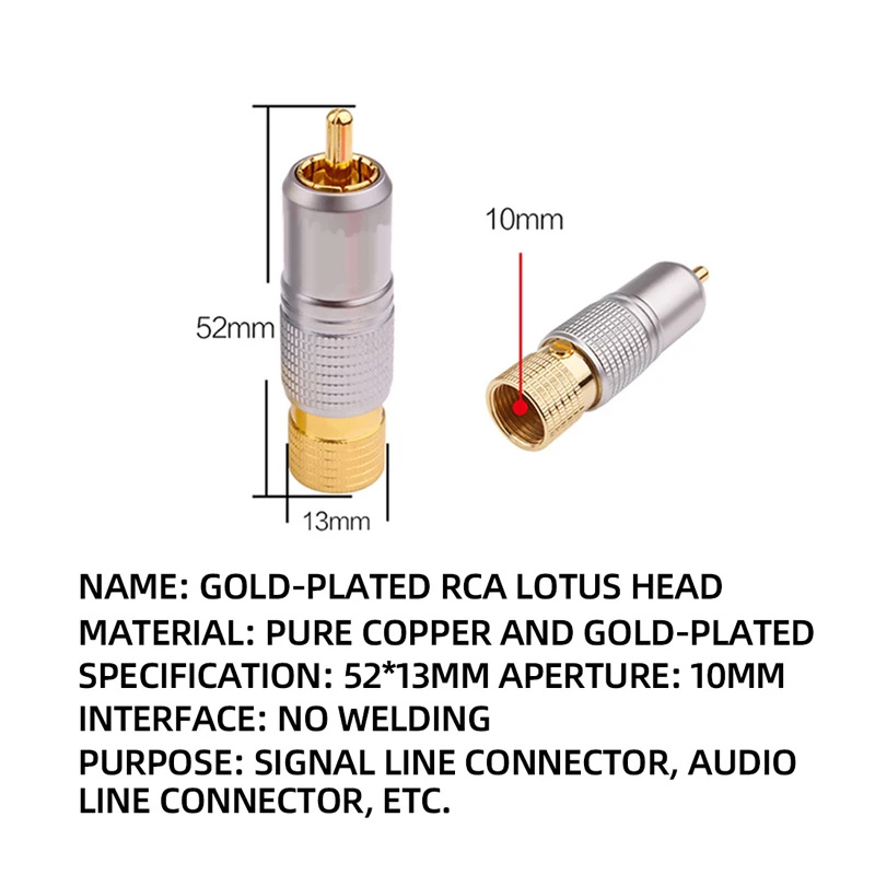 4pcs Hifi 24K Gold Plated RCA  - Audio Music Converter recensie en prijs