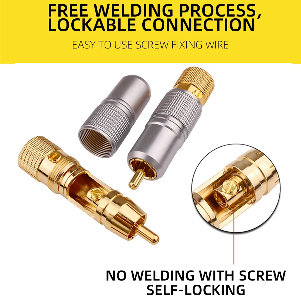 4pcs Hifi 24K Gold Plated RCA  - Audio Music Converter recensie en prijs
